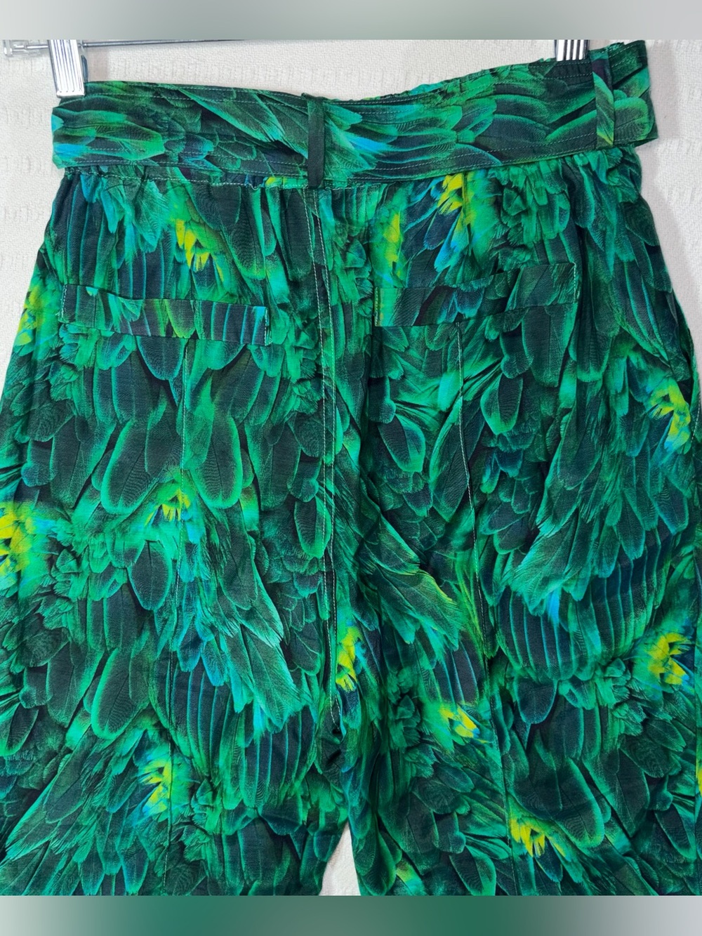 NWT Aqua Blu Australia Victoria Hummingbird Silk Flare Pants S Designer Resort - Picture 6 of 9